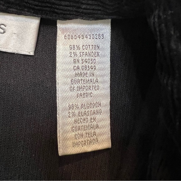 Jones NY Sport Stretch Black Corduroy Jacket Size Small - Picture 11 of 11